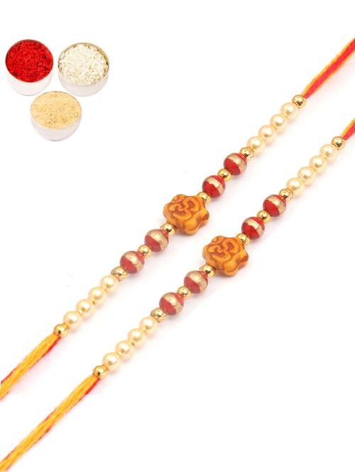 purvani pack of 2 rakhi set with roli chawal & card - 20059512 - Very Small Image - 1