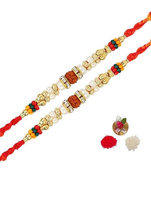 purvani pack of 2 rakhi set with roli chawal & card - 20059561 - Very Small Image - 1