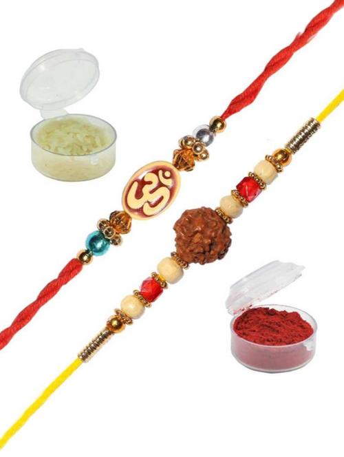 purvani pack of 2 rakhi set with roli chawal & card - 20059568 - Very Small Image - 1