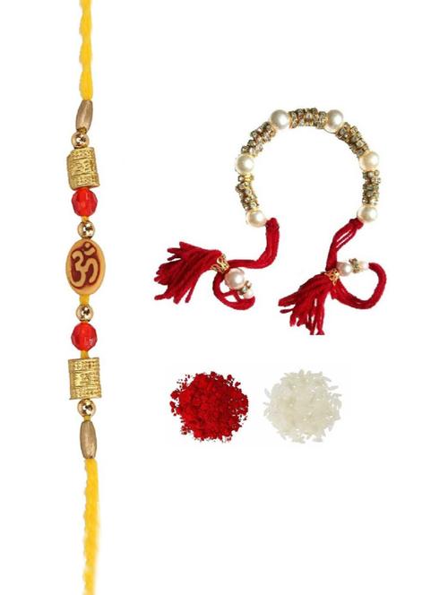purvani pack of 2 rakhi set with roli chawal & card - 20059578 - Very Small Image - 1