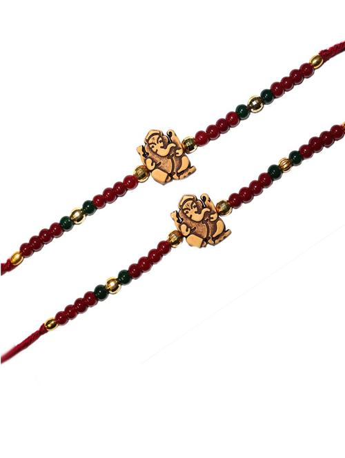 purvani pack of 2 rakhi set with roli chawal & card - 20059579 - Very Small Image - 1