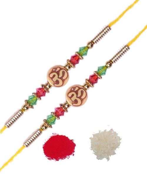 purvani pack of 2 rakhi set with roli chawal & card - 20059580 - Very Small Image - 1