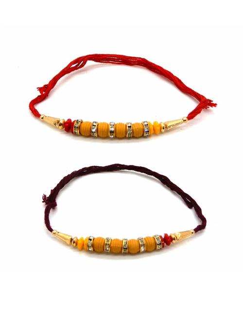 purvani pack of 2 rakhi set with roli chawal & card - 20059581 - Very Small Image - 1
