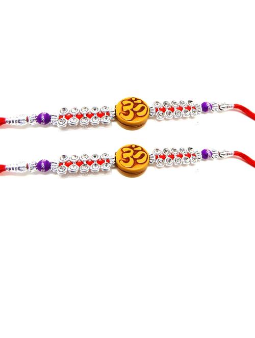 purvani pack of 2 rakhi set with roli chawal & card - 20059599 - Very Small Image - 1