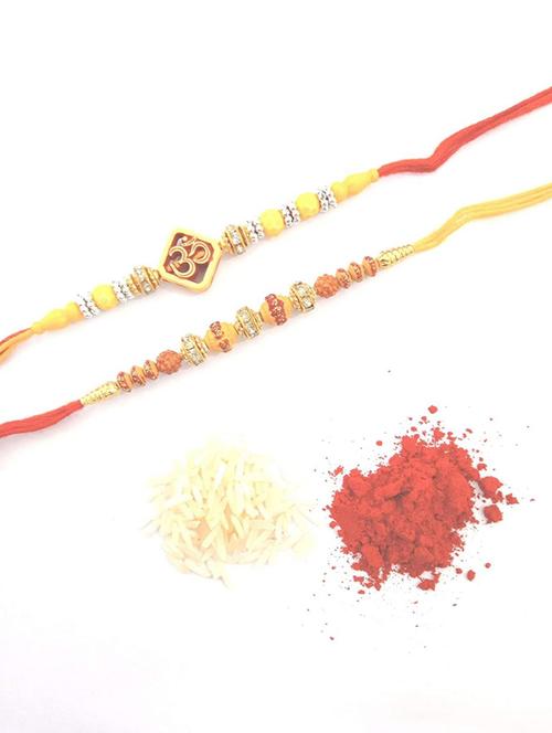purvani pack of 2 rakhi set with roli chawal & card - 20059609 - Very Small Image - 1