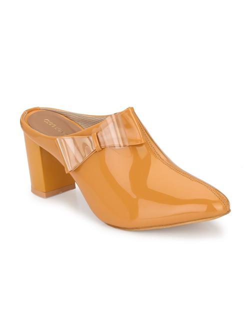 yellow solid pointed mules - 20059781 - Very Small Image - 1