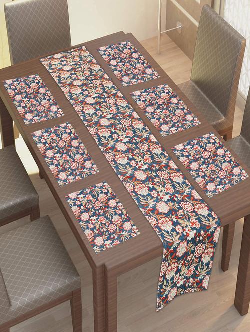 texstylers cotton rug fabric 13 x 19 inches digital print assorted table placemats and 1 runner set - 20060038 - Very Small Image - 1