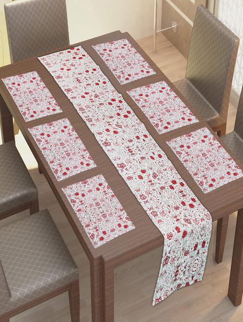 texstylers cotton rug fabric 13 x 19 inches digital print assorted table placemats and 1 runner set - 20060039 - Very Small Image - 1