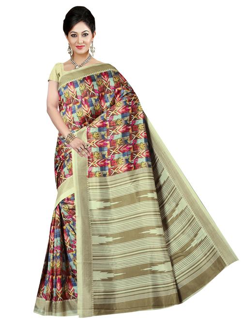 multi colored woven saree with blouse - 20060682 - Very Small Image - 1