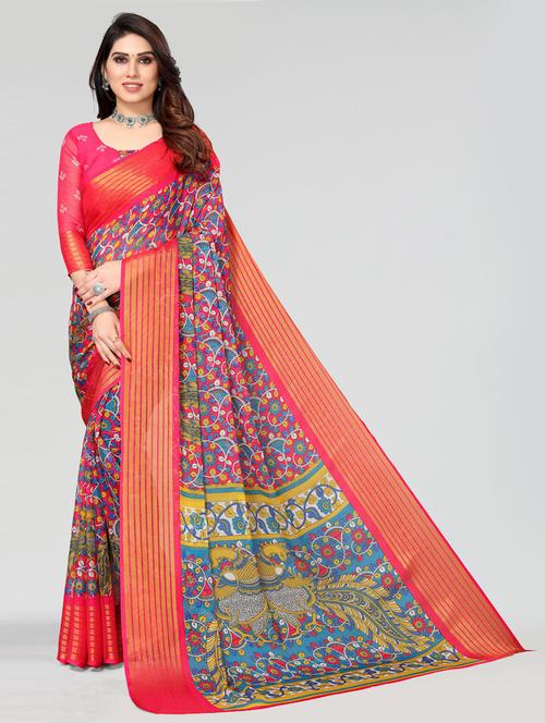 red chiffon saree - 20060713 - Very Small Image - 1