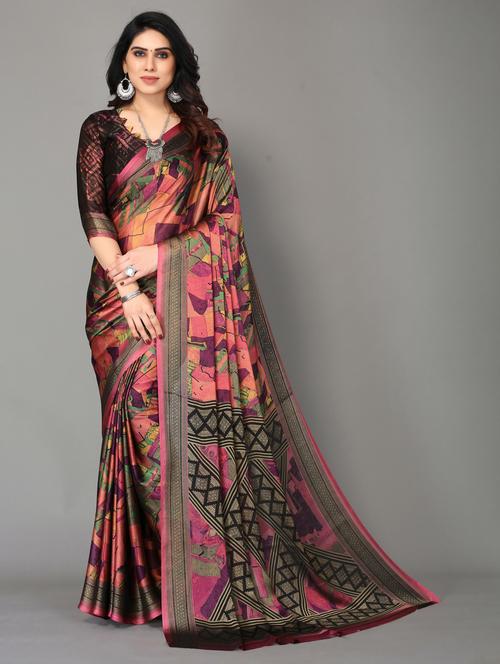 multi colored chiffon saree - 20060939 - Very Small Image - 1