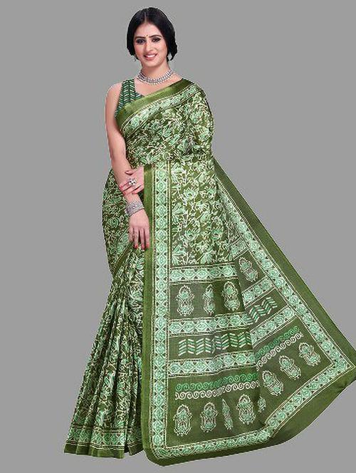 light green art silk printed saree - 20060979 - Very Small Image - 1
