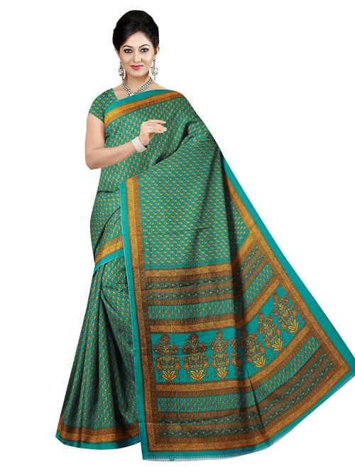 dark green art silk bhagalpuri saree with blouse - 20060988 - Very Small Image - 1