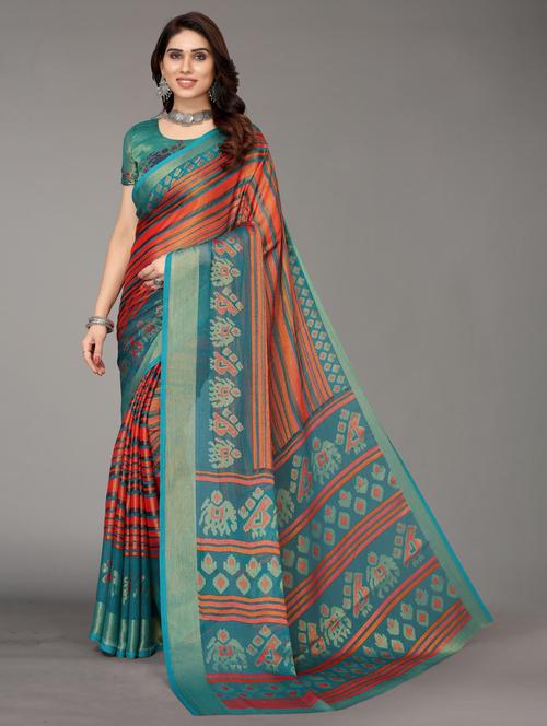 light green chiffon saree with blouse - 20060994 - Very Small Image - 1