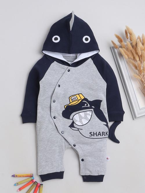 kids printed cotton romper - 20061154 - Very Small Image - 1
