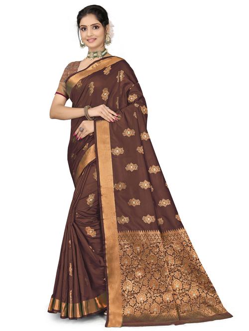 women's banarasi saree with blouse - 20061179 - Very Small Image - 1