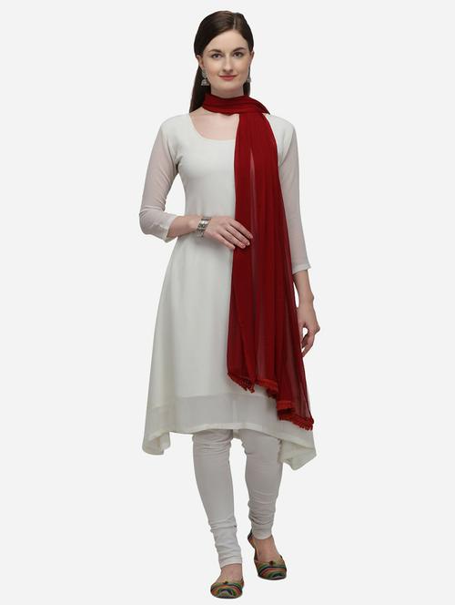 maroon chiffon dupatta - 20064115 - Very Small Image - 1