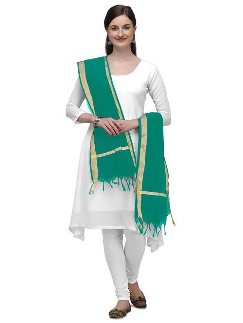 sea green plain dupatta - 20064117 - Very Small Image - 1