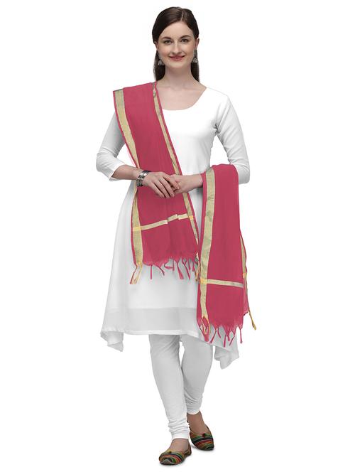 pink plain dupatta - 20064118 - Very Small Image - 1