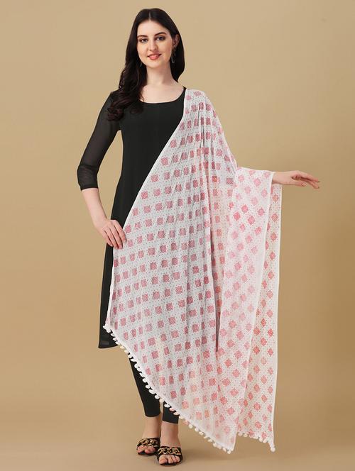 red floral printed dupatta - 20064207 - Very Small Image - 1