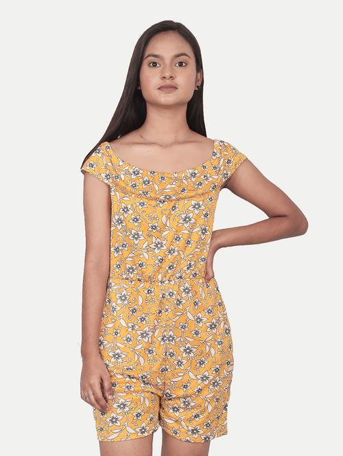 yellow printed playsuit - 20066910 - Very Small Image - 1