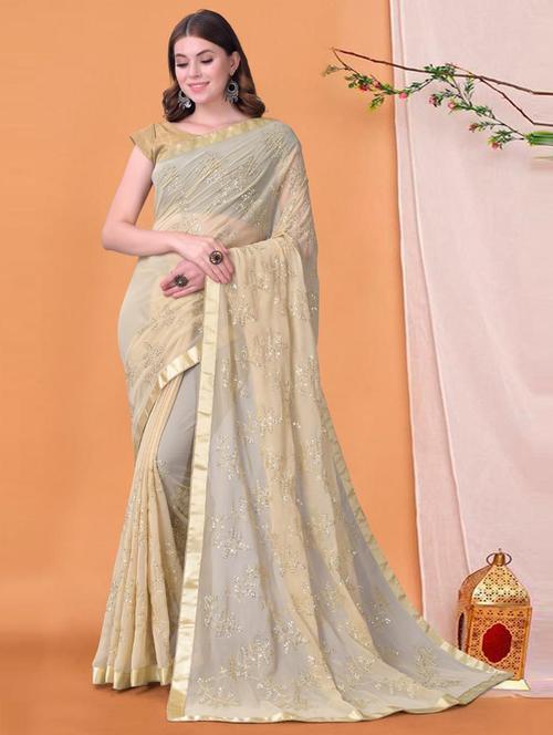 embroidered saree with blouse - 20067091 - Very Small Image - 1