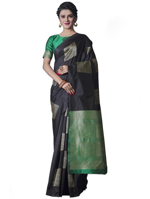 black banarasi saree with blouse - 20067903 - Very Small Image - 1