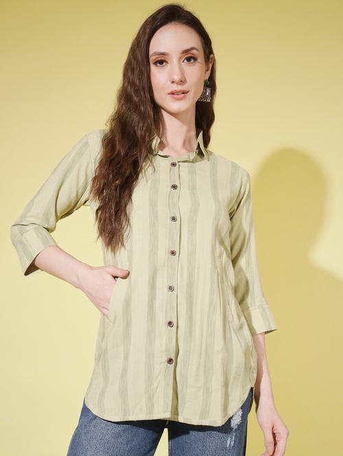 lemon sherbet viscose regular shirt - 20068882 - Very Small Image - 1