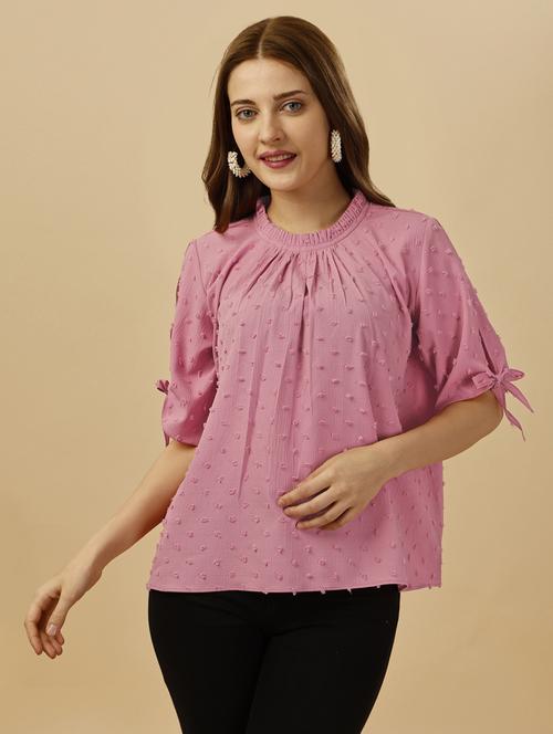 women's straight mock neck top - 20068936 - Very Small Image - 1