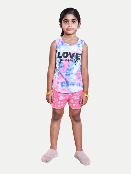 girls printed shorts twin set - 20069314 - Very Small Image - 1