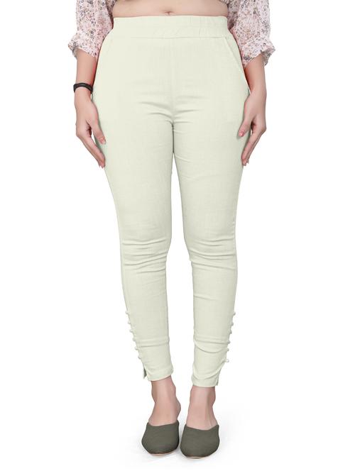 cream cotton trousers - 20069841 - Very Small Image - 1