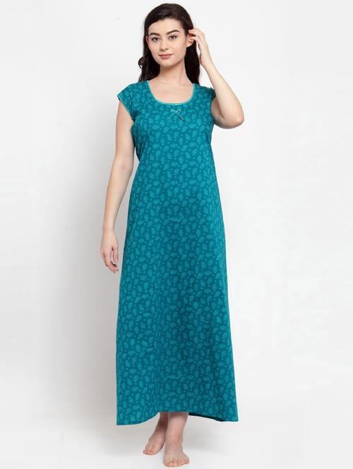 blue printed nighty - 20070009 - Very Small Image - 1