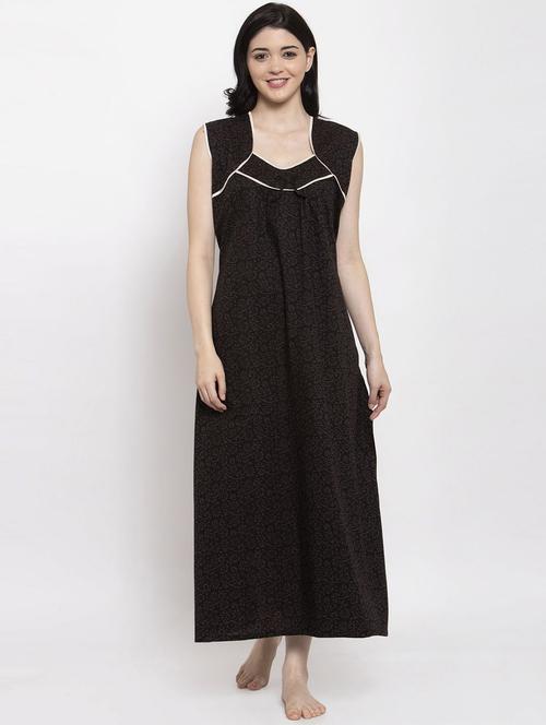 black printed nighty - 20070060 - Very Small Image - 1