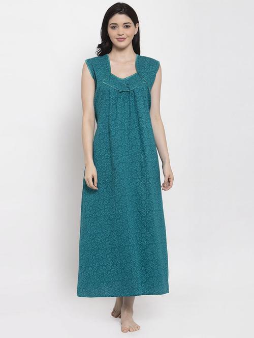 blue printed nighty - 20070062 - Very Small Image - 1