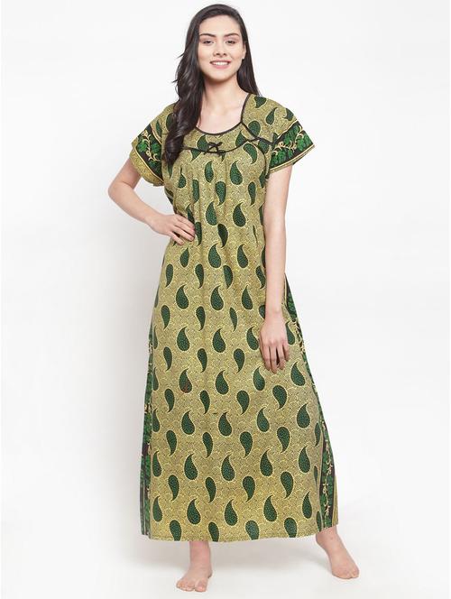 mellow yellow printed nighty - 20070072 - Very Small Image - 1