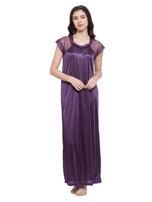 purple lace work nighty - 20070088 - Very Small Image - 1