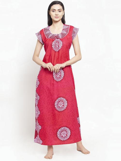 red printed nighty - 20070116 - Very Small Image - 1