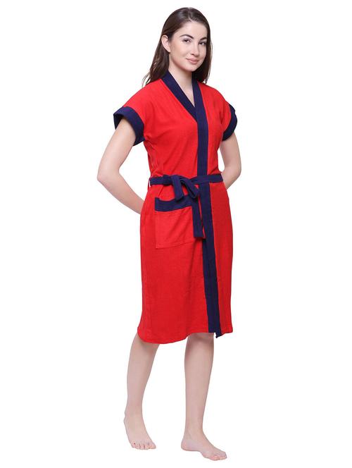 red cotton bathrobe - 20070187 - Very Small Image - 1