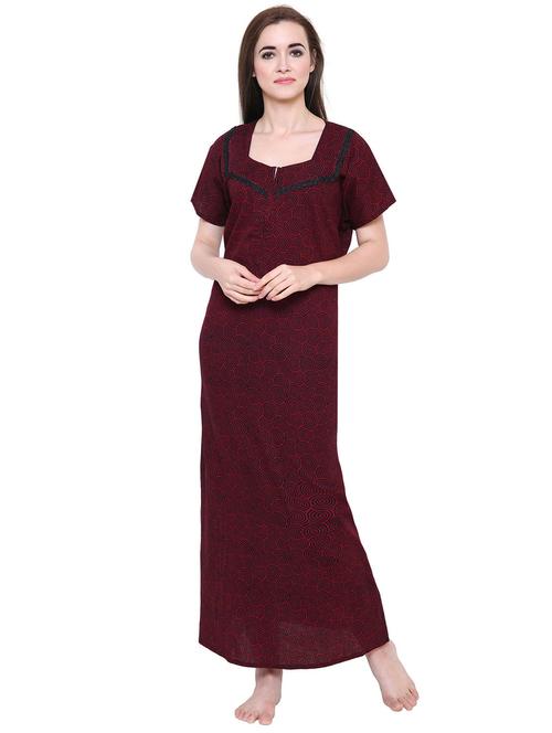 women printed cotton nighty - 20070220 - Very Small Image - 1