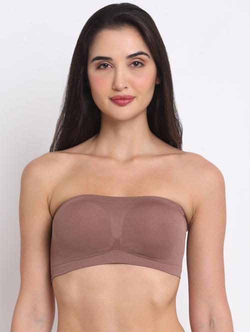 pink cotton blend tube bra - 20070531 - Very Small Image - 1