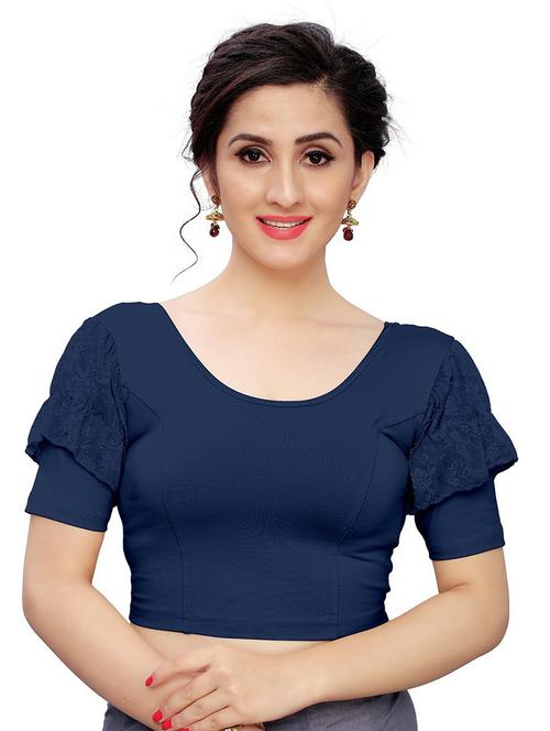 navy blue regular blouse - 20071508 - Very Small Image - 1
