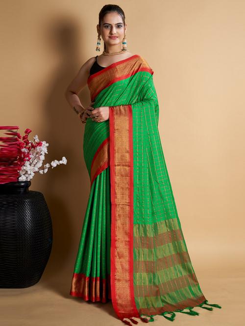 women's self design green colored saree - 20073553 - Very Small Image - 1