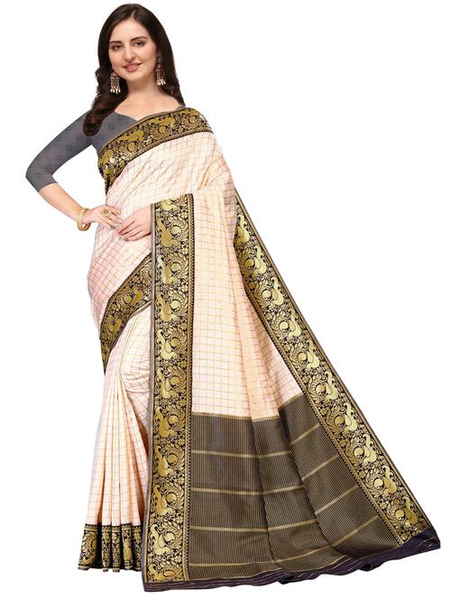 women's self design beige colored saree - 20073775 - Very Small Image - 1