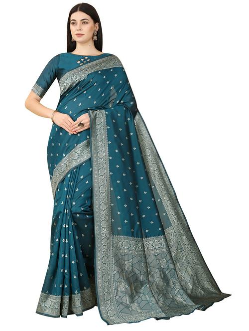 women's banarasi saree with blouse - 20073931 - Very Small Image - 1