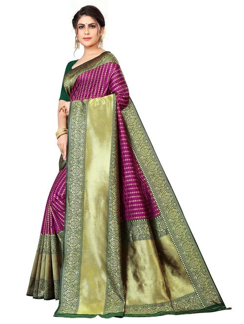 women's banarasi saree with blouse - 20074457 - Very Small Image - 1