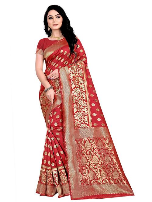 women's banarasi saree with blouse - 20075731 - Very Small Image - 1