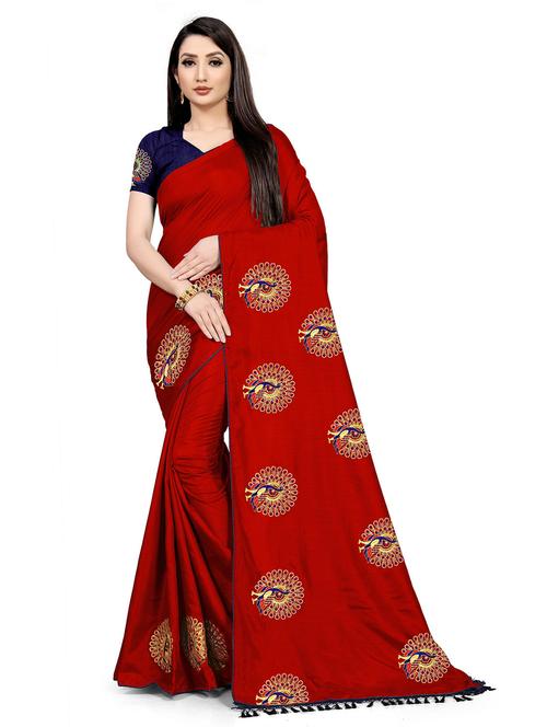embroidered saree with blouse piece - 20075797 - Very Small Image - 1
