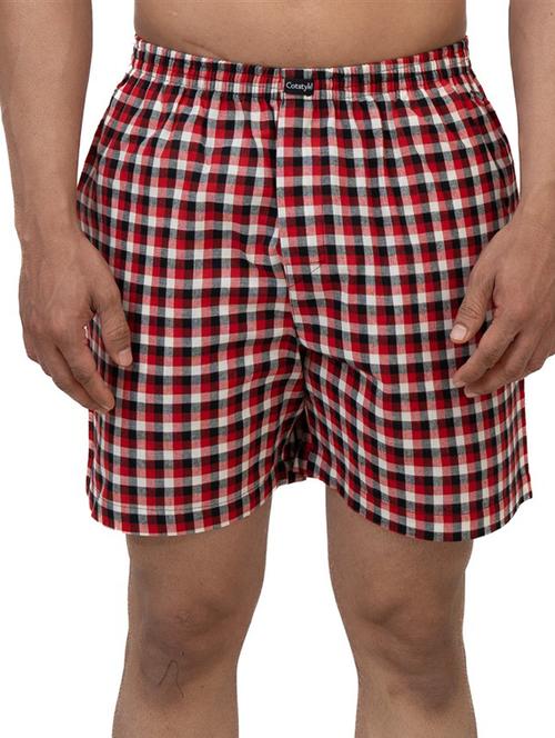 mid rise checkered casual boxer - 20076371 - Very Small Image - 1