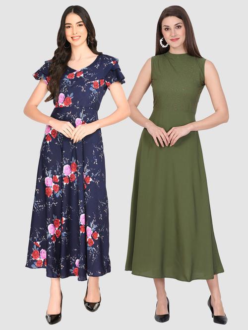 women's combo floral dress - 20079718 - Very Small Image - 1