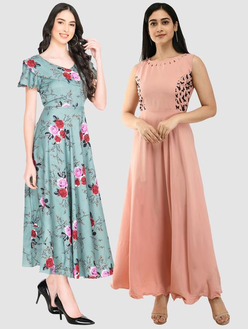 women's combo floral dress - 20079766 - Very Small Image - 1